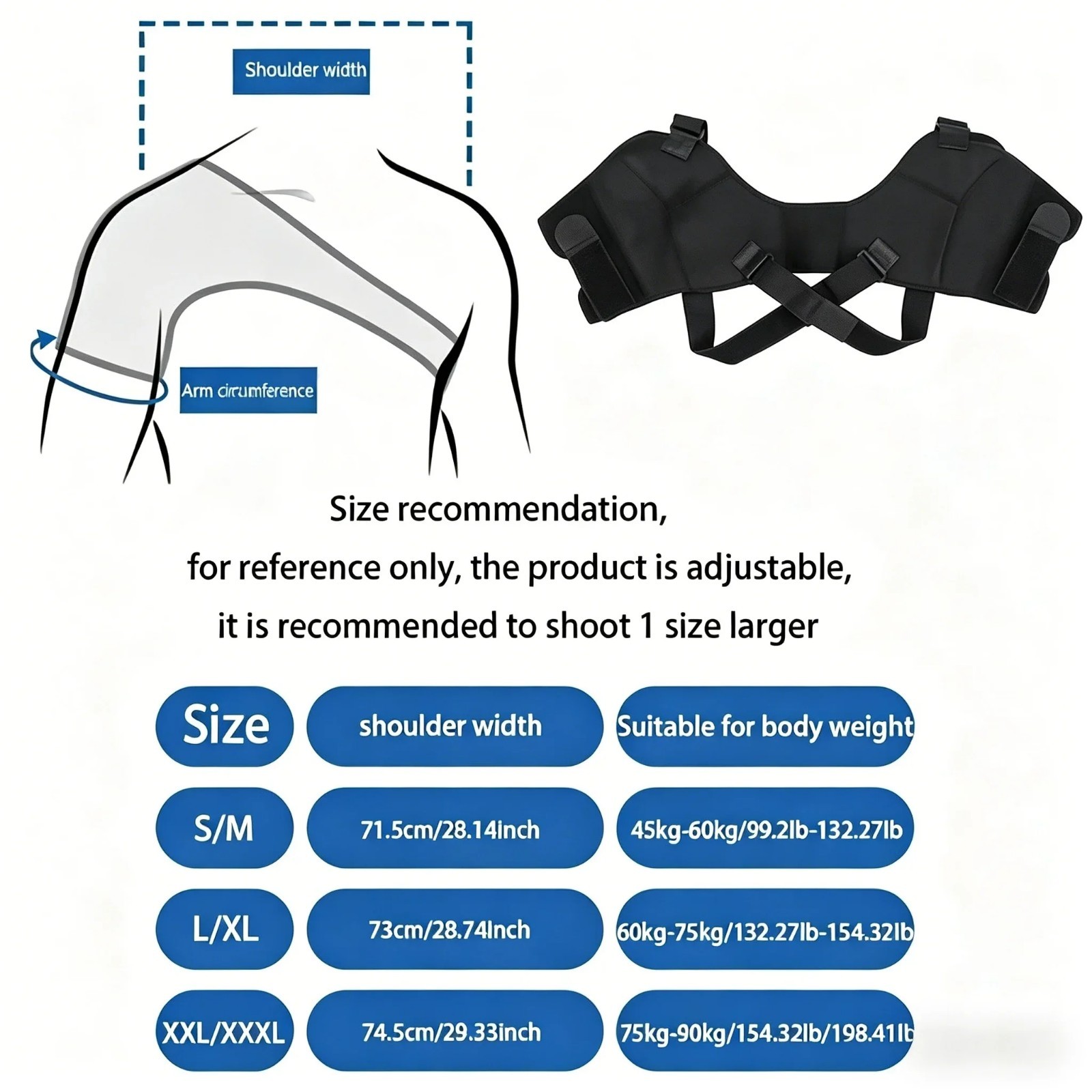 Adjustable Double Shoulder Support Back Posture Corrector Wrap Brace