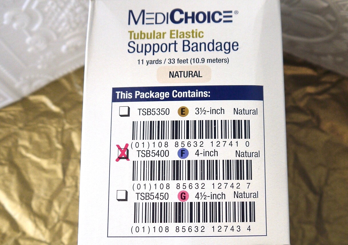 MediChoice MADE USA Tubular Elastic Support Bandage Natural Sz F 4 In x 11 yds
