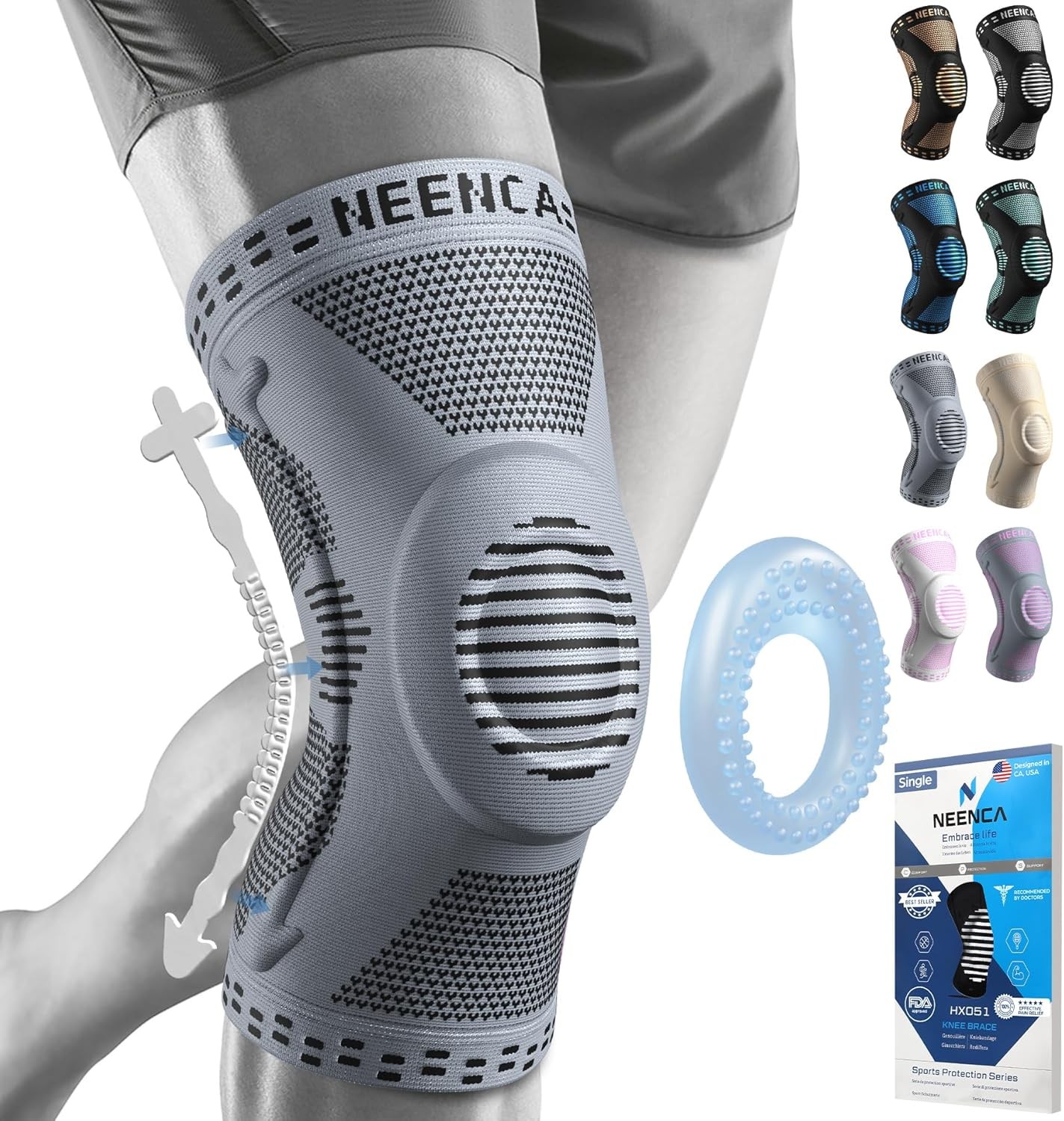 NEENCA Professional Knee Brace for Pain Relief, Medical Knee Support with Patell