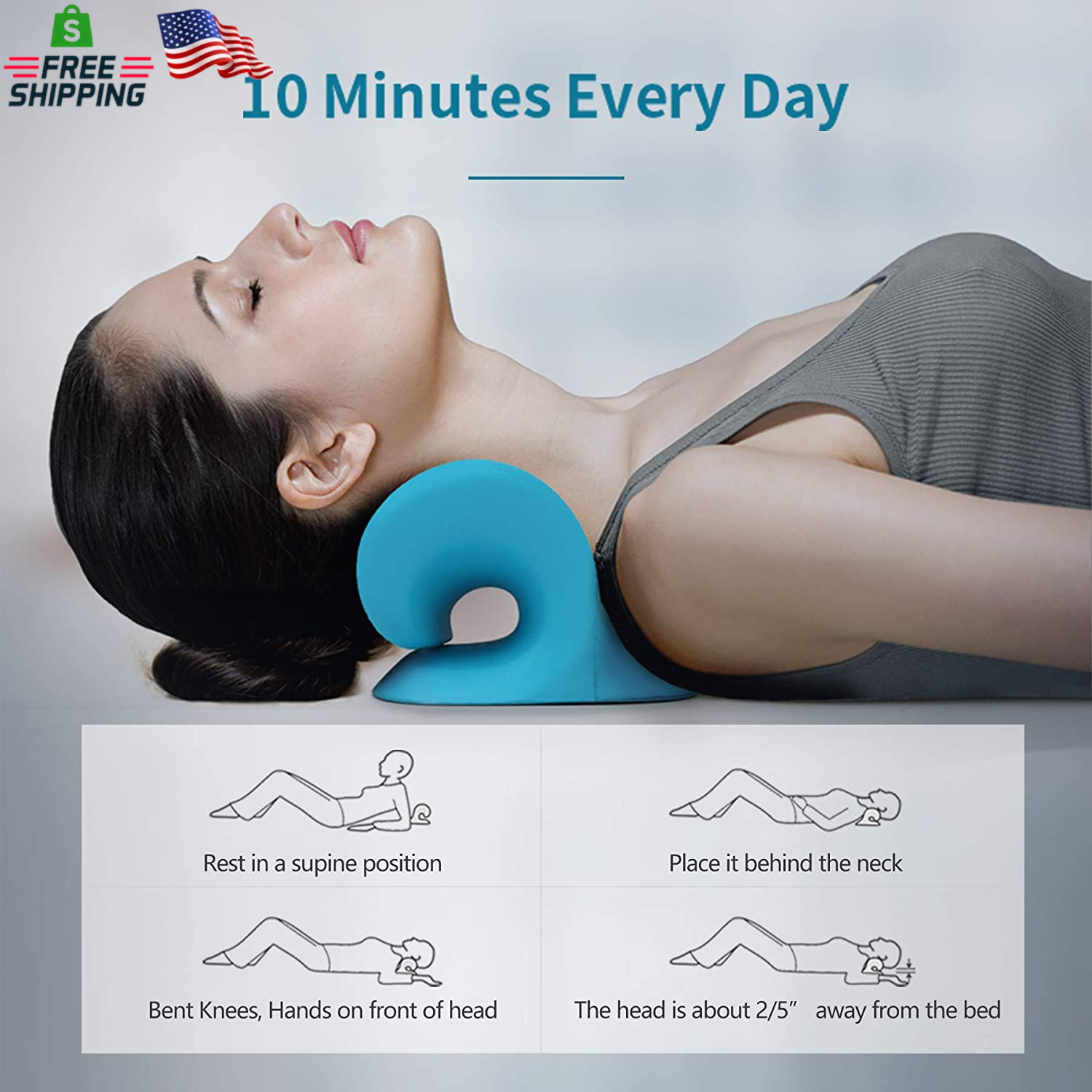 RESTCLOUD Neck and Shoulder Relaxer, Cervical Traction Device for TMJ Pain Relie