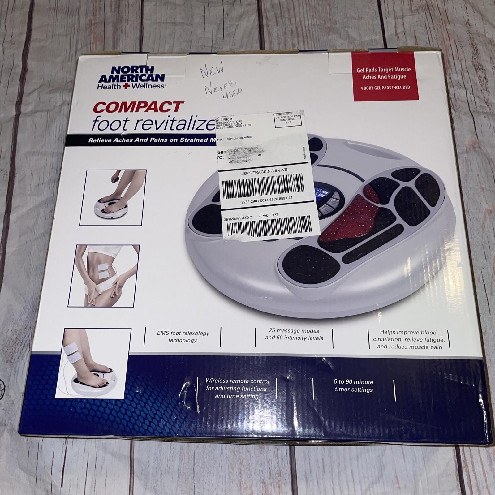 North American Health Wellness Compact Foot Revitalizer Remote Control Fast Shi