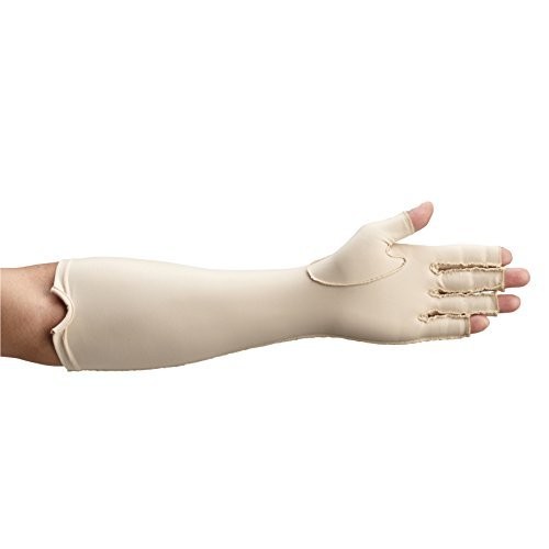 Rolyan Forearm Length Right Compression Glove, Open Finger Compression Sleeve…