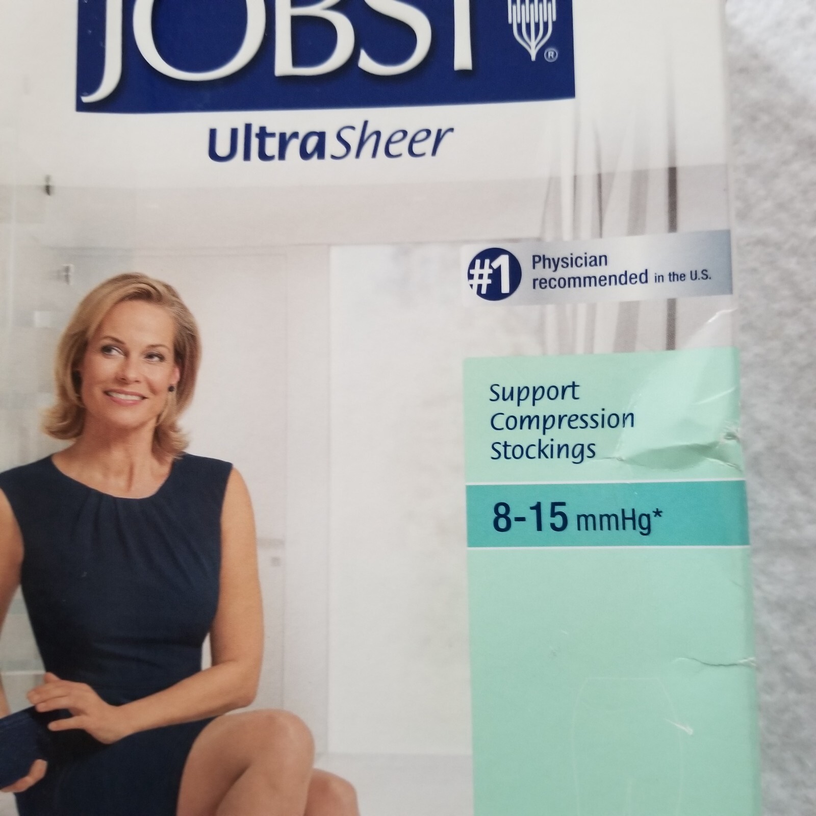JOBST Women’s Size Medium Ultrasheer Thigh High 8-15mmHg Support Classic Black