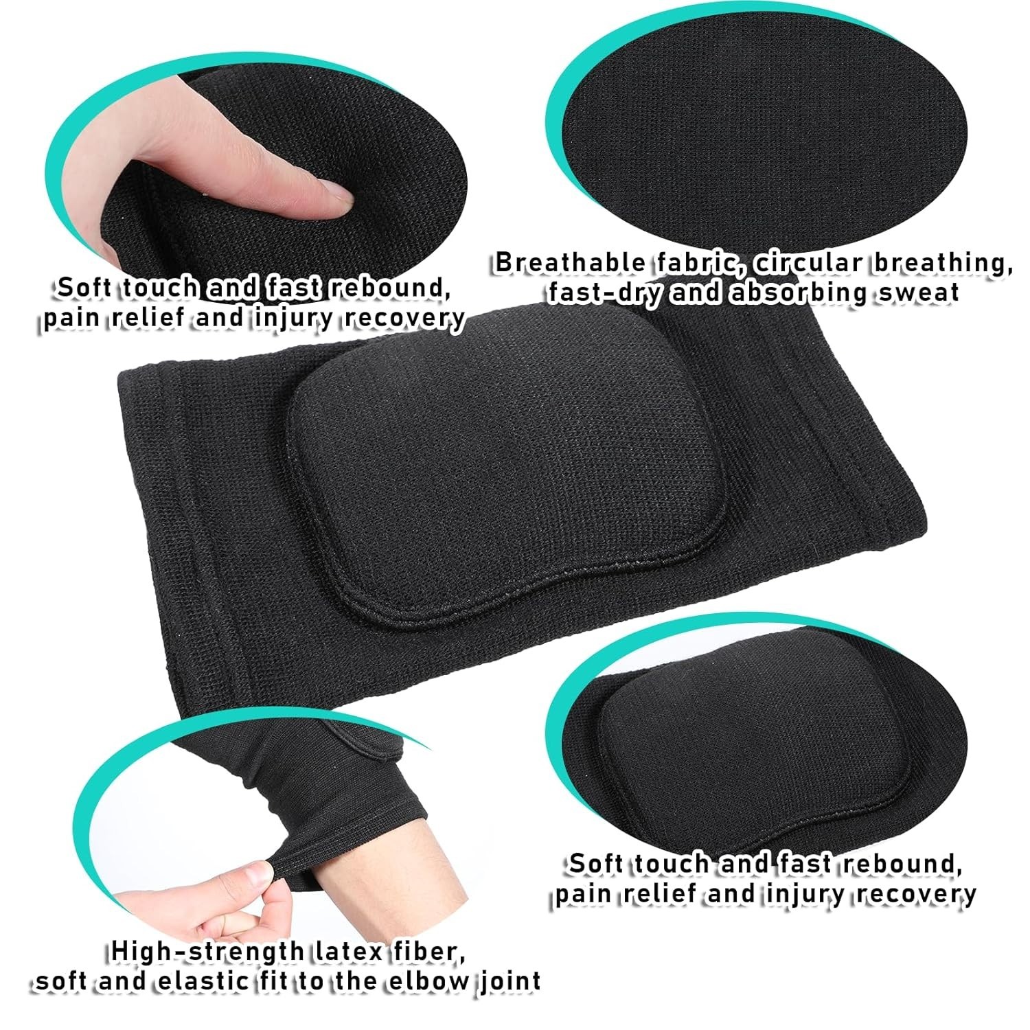 Volleyball Elbow Pads, Compression Elbow Pads Breathable Elbow Wraps with Thick