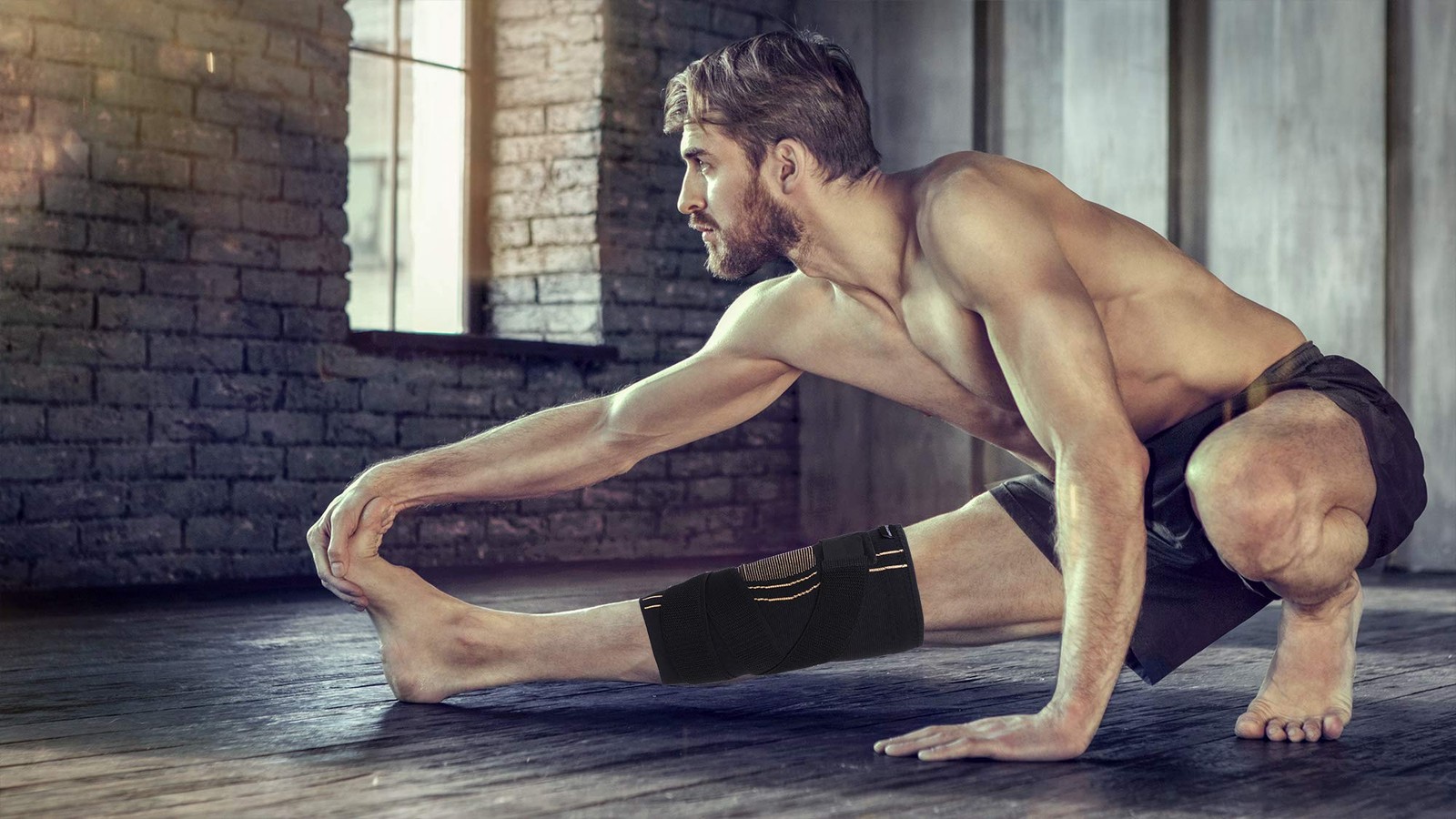 THX4COPPER Sport Compression Knee Brace with Medium (Pack of 1), Black