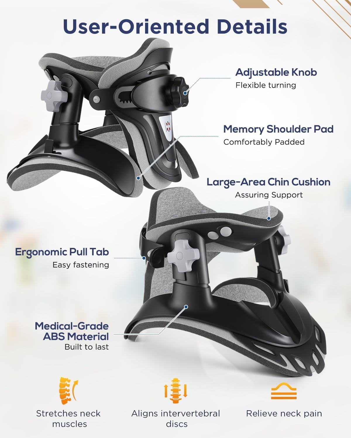 Cervical Traction Device – Neck Stretcher for Pain Relief, Adjustable Ergonomic