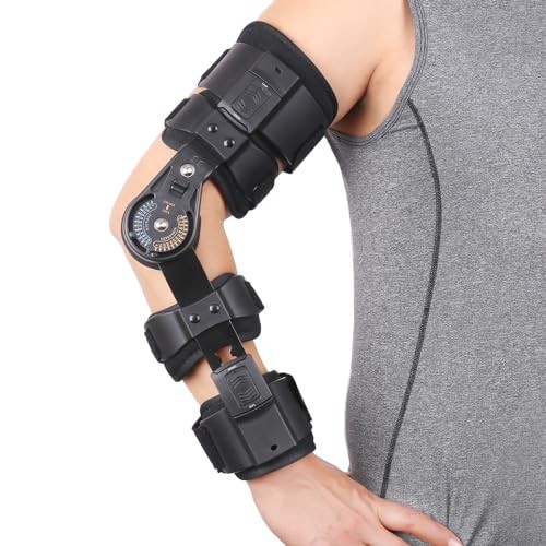 Hinged ROM Elbow Brace Adjustable Post OP Elbow Support – Arm Stabilizer Right