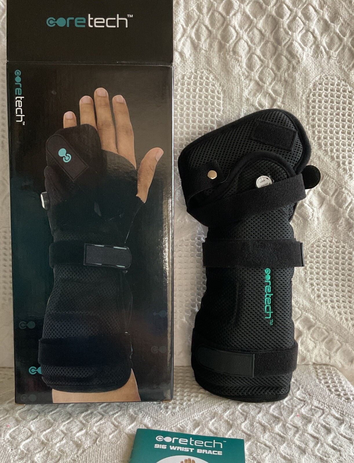 New Open Box – CORETECH 916 Left/Right Universal Wrist Brace/Splint – Black