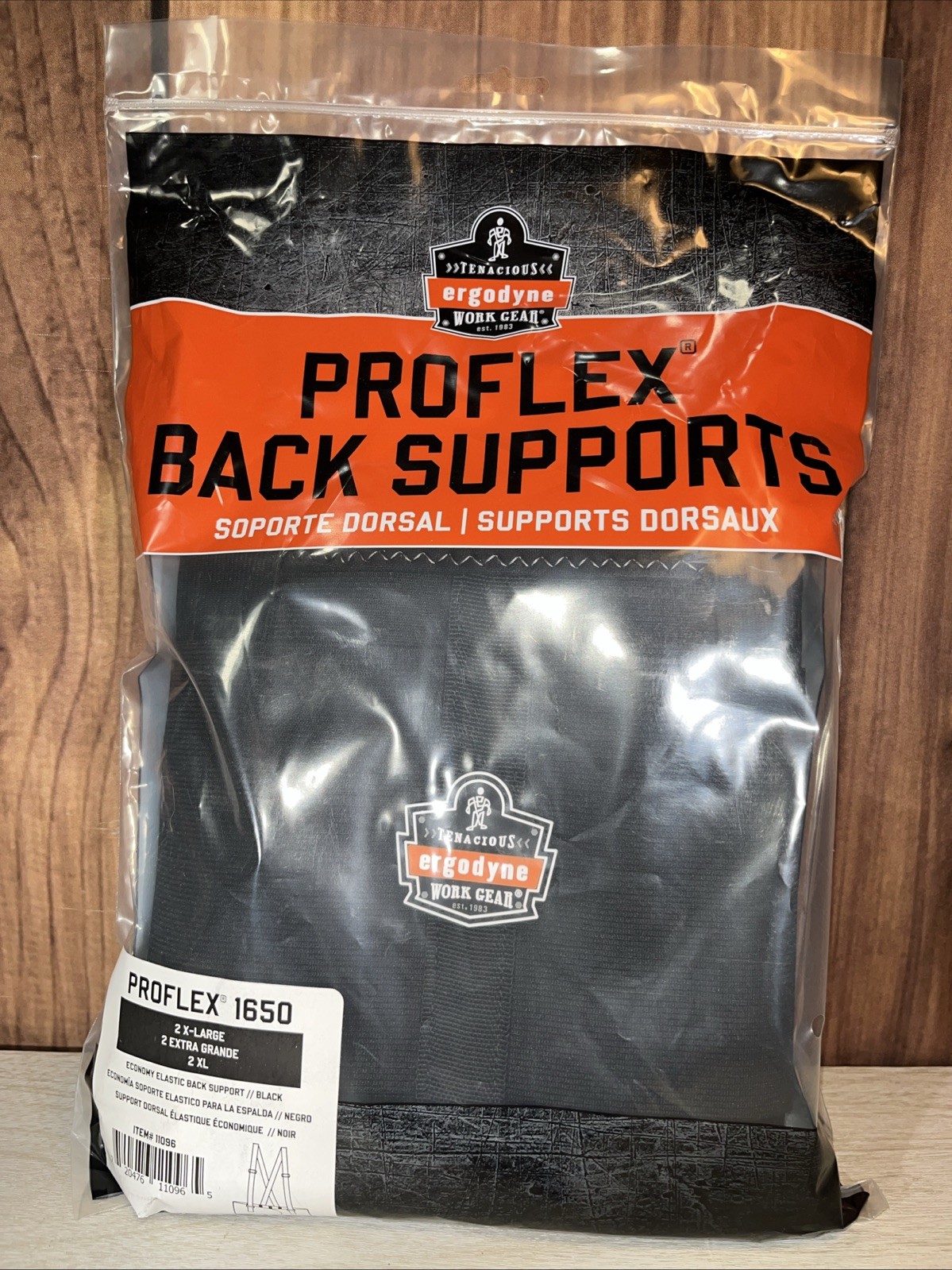 Ergodyne 11096 ProFlex 1650 Economy Elastic Back Support Belt, 2 XL Black