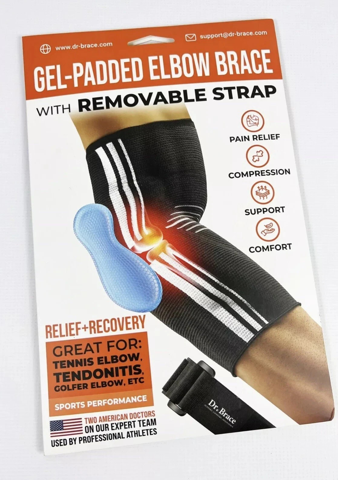 Dr. Brace ELITE Elbow Brace Support, Compression Sleeve Size M Beige