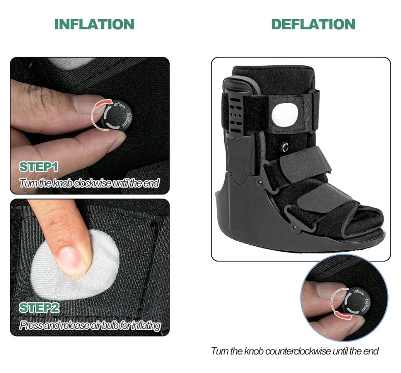 Air Walking Boot Fracture Boot Short Walker Protection for Injuries, Size Medium