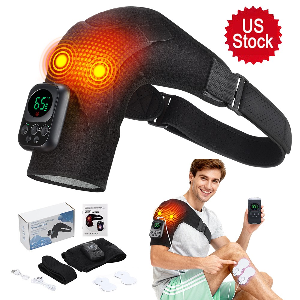 APP Control Heated Shoulder Massager with Heat Vibration Brace Joint Pain Relief
