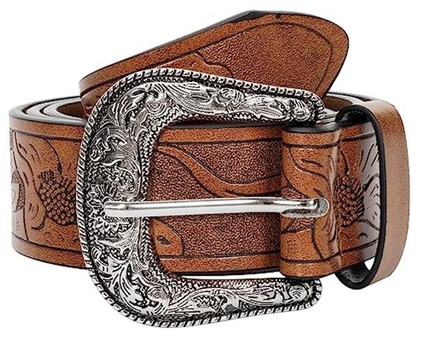 INOGIH Adjustable-Vintage-Western-Cowboy-Belt Women Men One Size Coffee-style 2