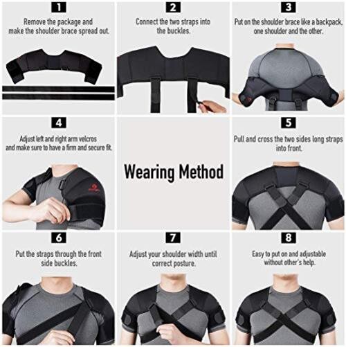 Double Shoulder Support Brace Strap Wrap Neoprene Protector,XL X-Large