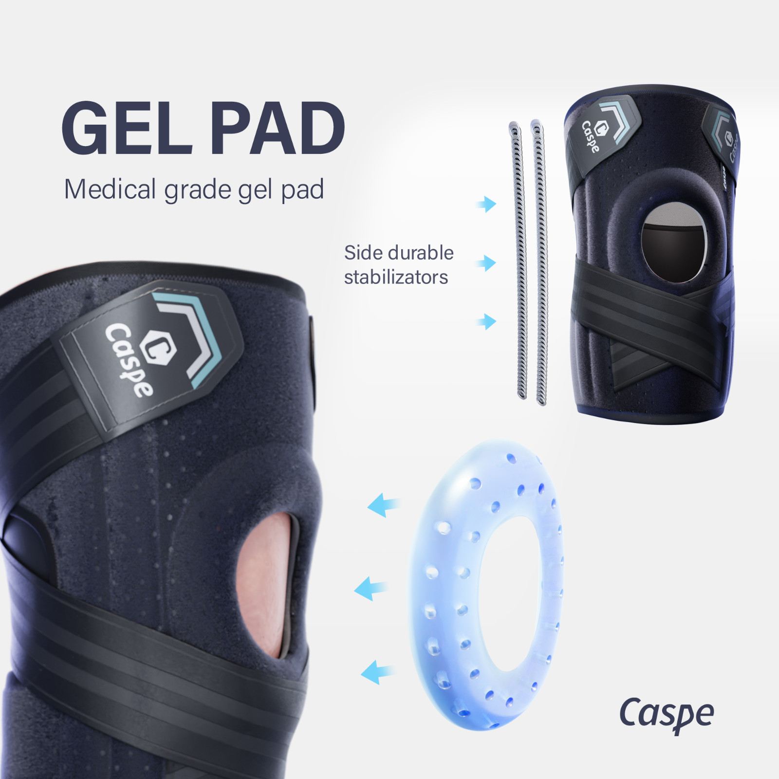 Caspe 2Pack Adjustable Knee Brace Compression Support for Sport Arthritis Relief