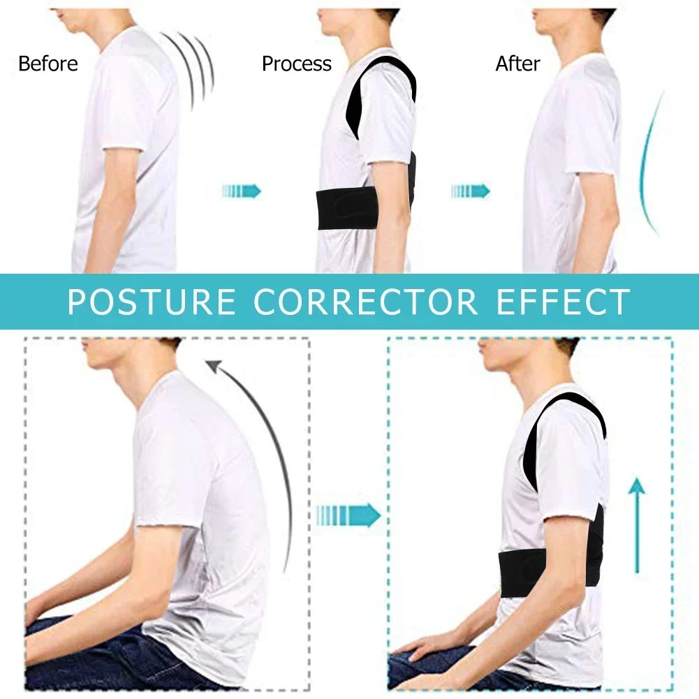 Adjustable Posture Corrector Brace Belt for Men Women Low Back Support Shoulder