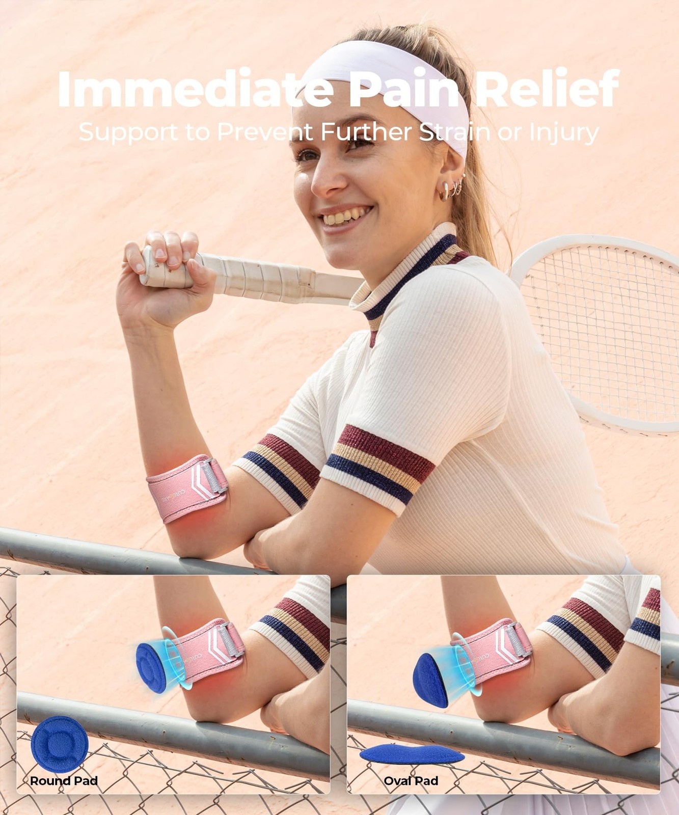 CURECARE Elbow Brace for Tennis & Golfers Pain Relief, New Updated Tennis Elb…
