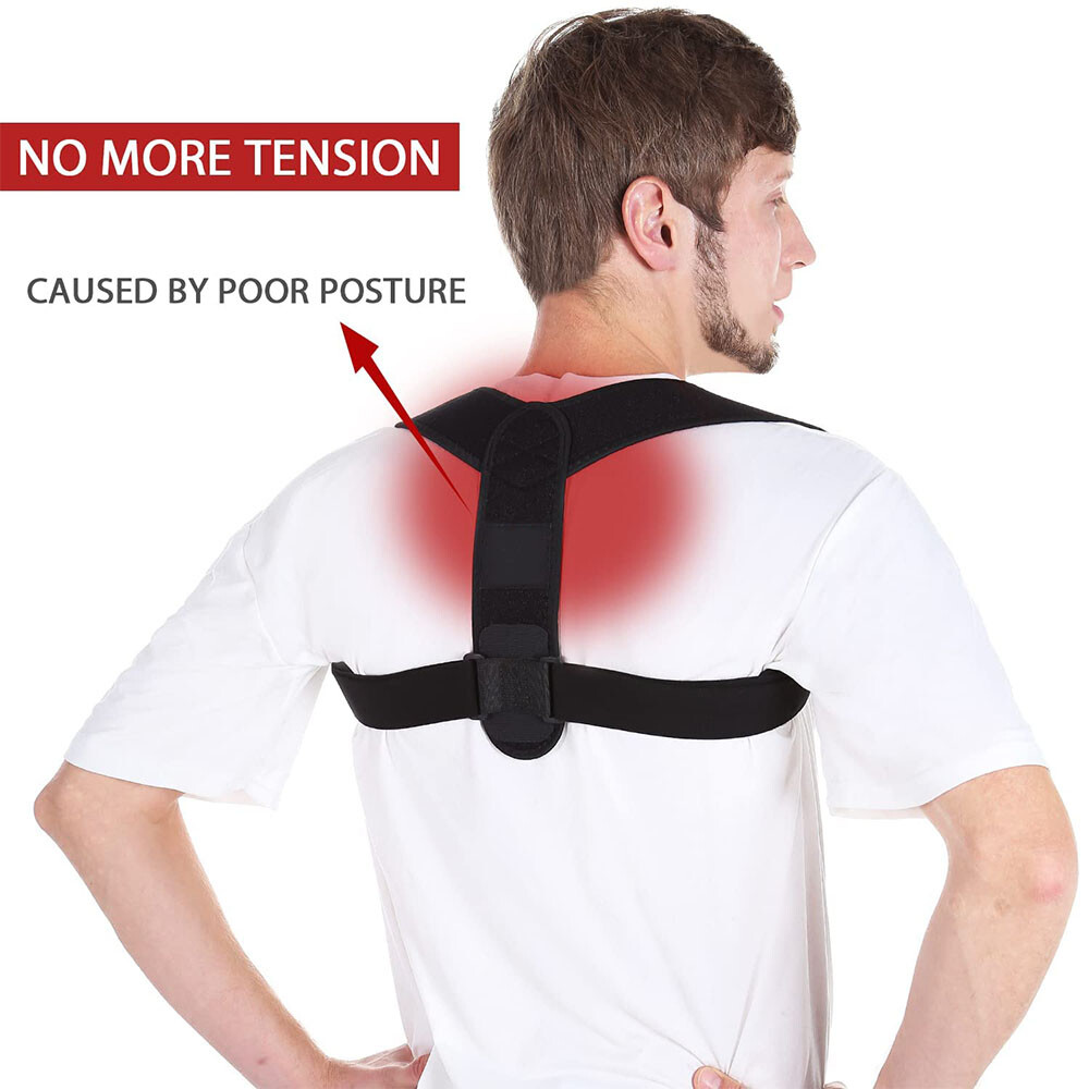 27-42 inch Posture Corrector Adjustable Back Support Brace For Men Women Neck