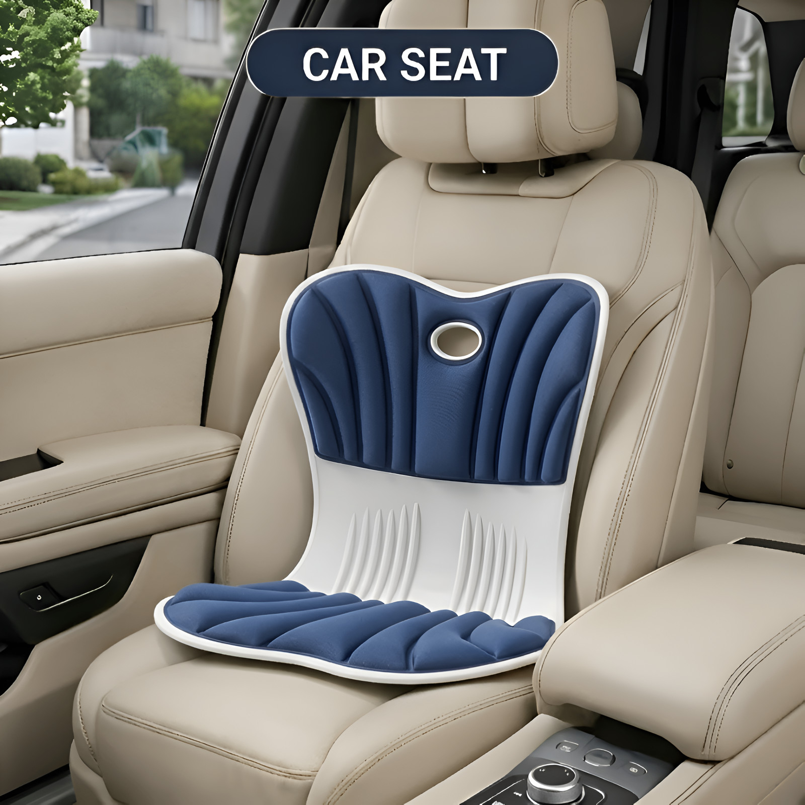 Blue Ergonomic Lumbar Support | Back Support with 6-Region Pressure Reliever