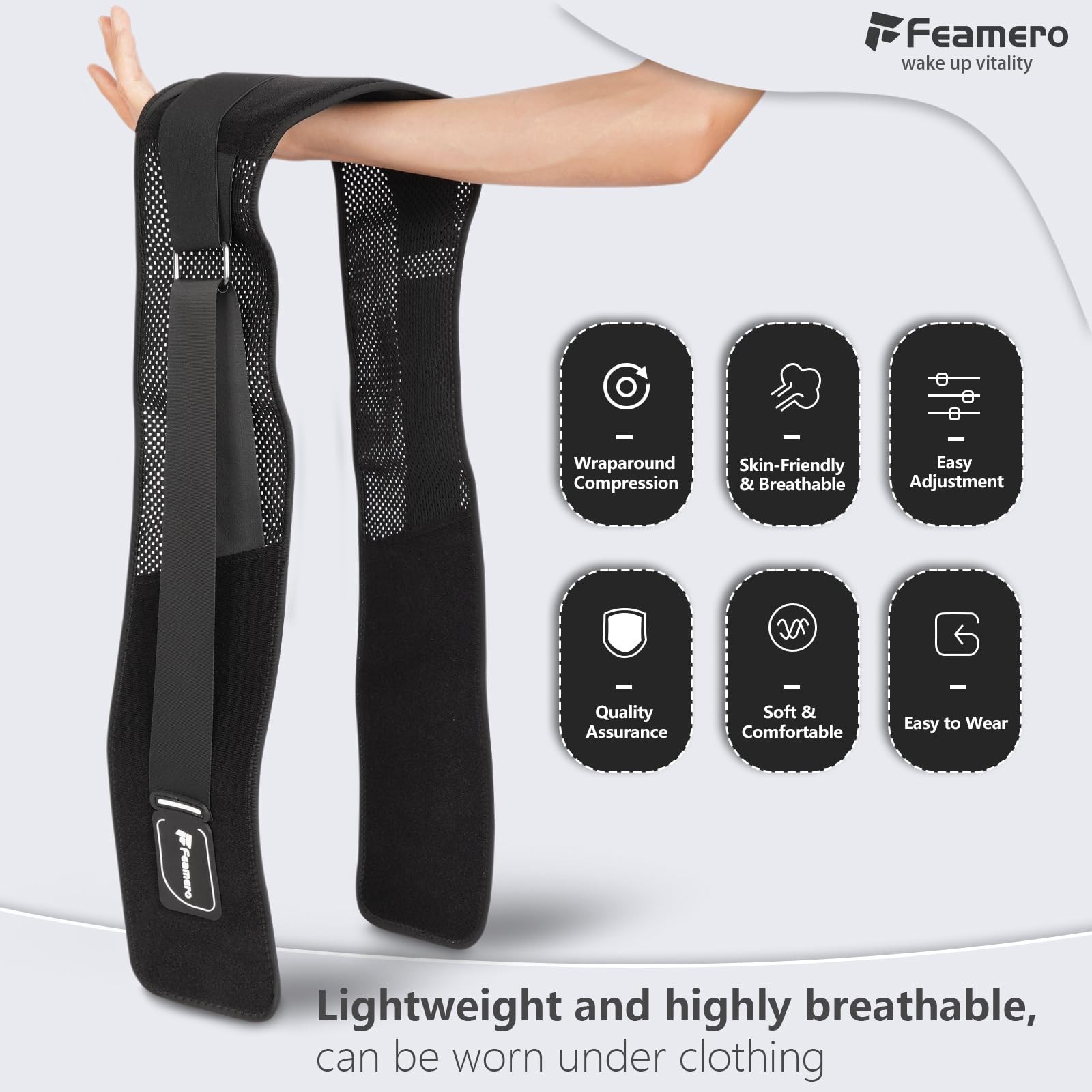 Feamero Plus Size Back Brace for Lower Pain – Extra XXX-Large, Black