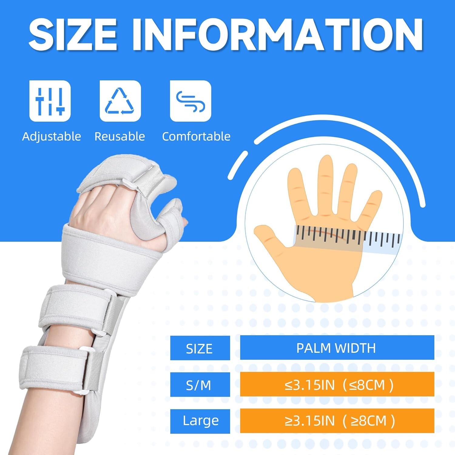 REAQER Stroke Resting Hand Splint Night Immobilizer Muscle Atrophy