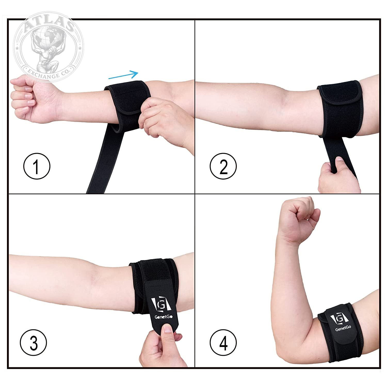 Genetgo Bicep & Tricep Tendonitis Brace Compression Sleeve – Pain Relief for Bic