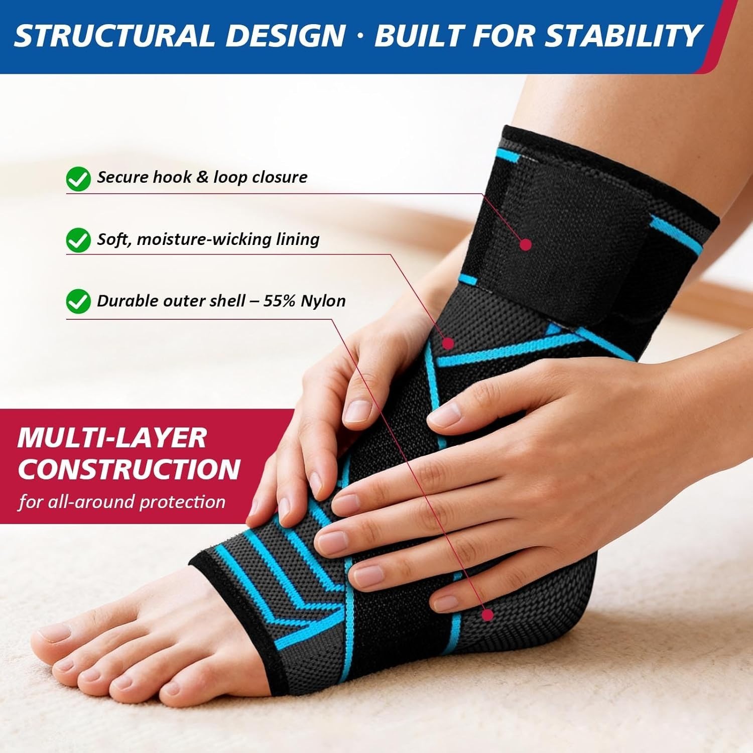 Moisture-Wicking Ankle Brace for Everyday Use – Targeted Support for Foot Health