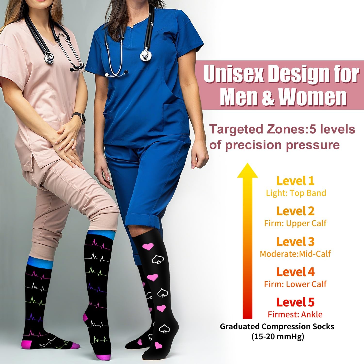 Bluemaple Compression Socks for Women & Men Large-X-Large, A-collocation03