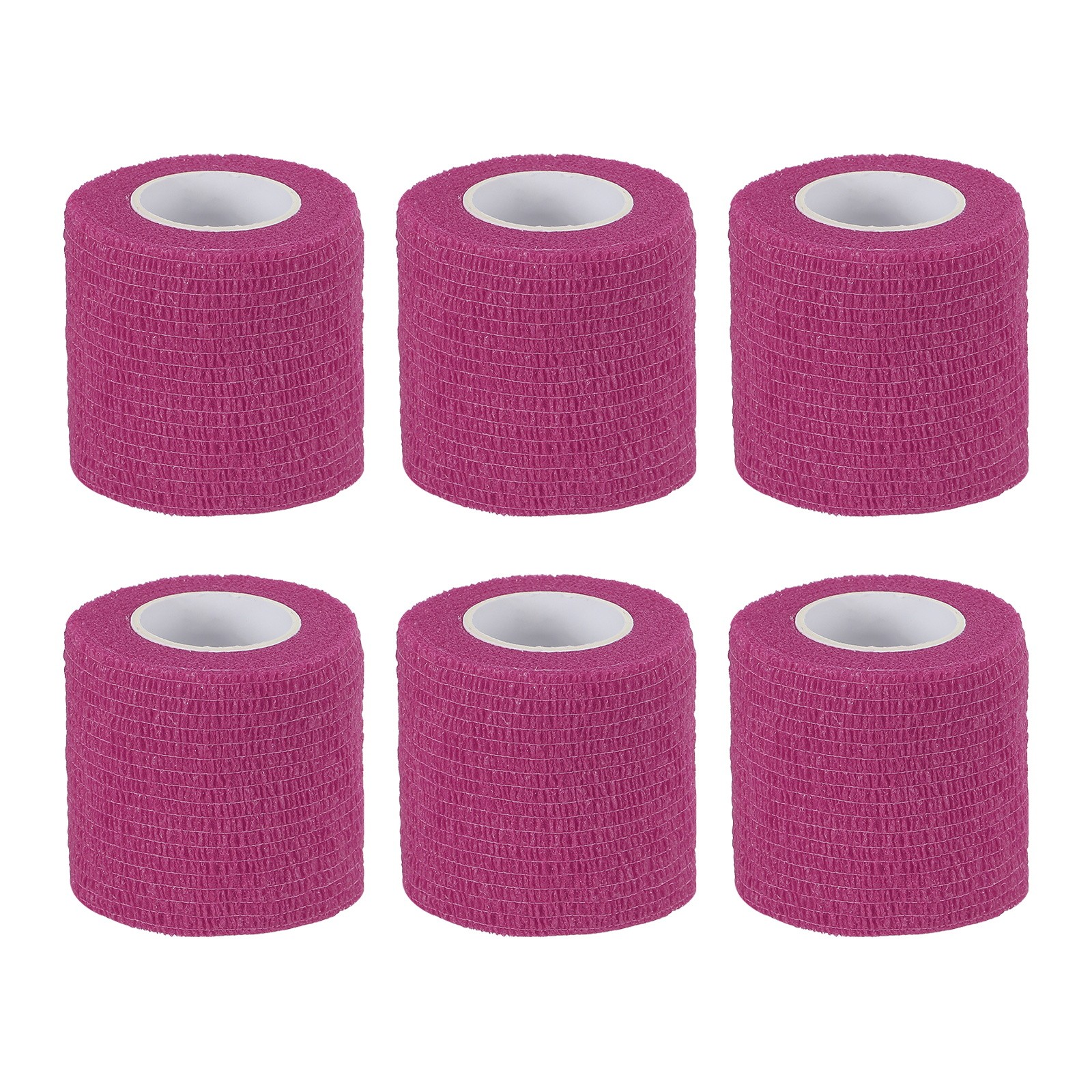 1″ x 177″ 6 Pcs Self Adhesive Bandage Wrap Elastic Self Tape Pink
