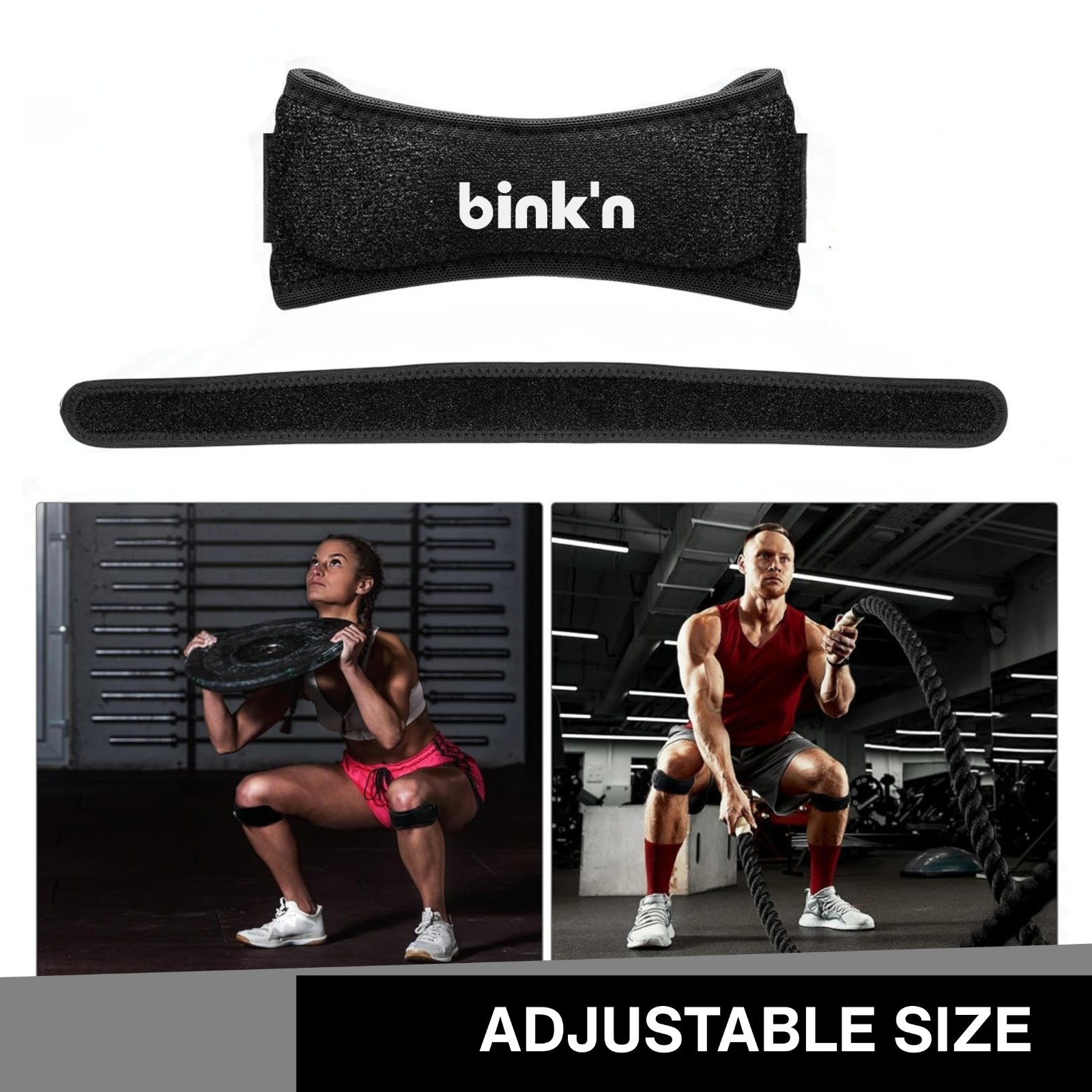 2 Pack Knee Brace, Support Strap, Patella Stabilizer, Sports S/M Pink
