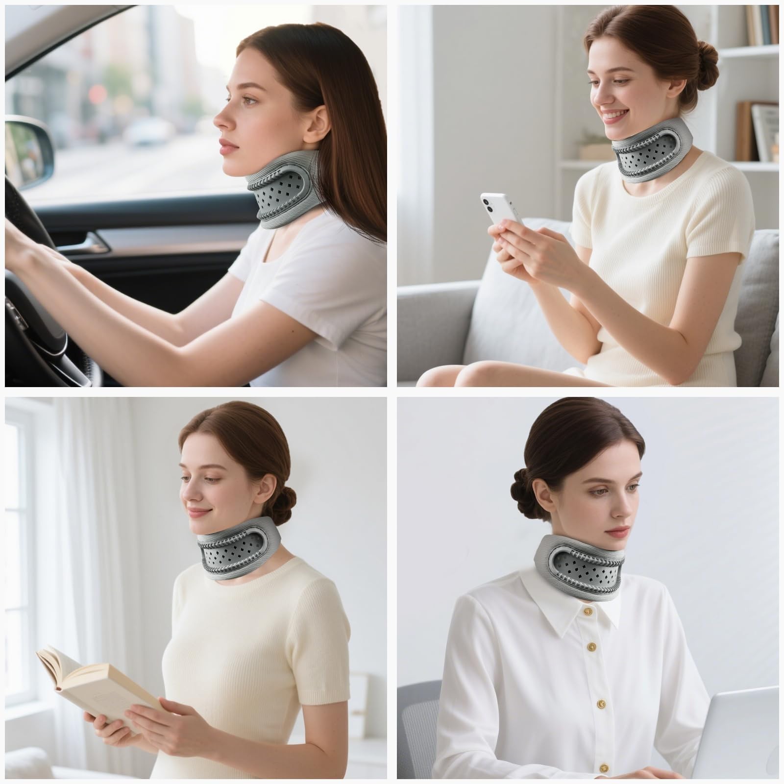 Cervical Collar Neck Brace, Pain Relief & Support, Memory Foam, Breathable Frame