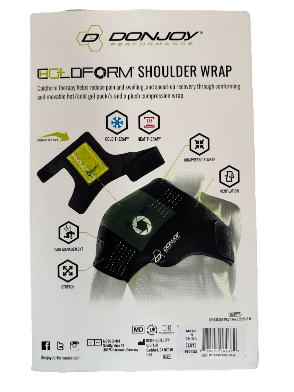 Donjoy Performance Hot Cold Therapy Shoulder Wrap