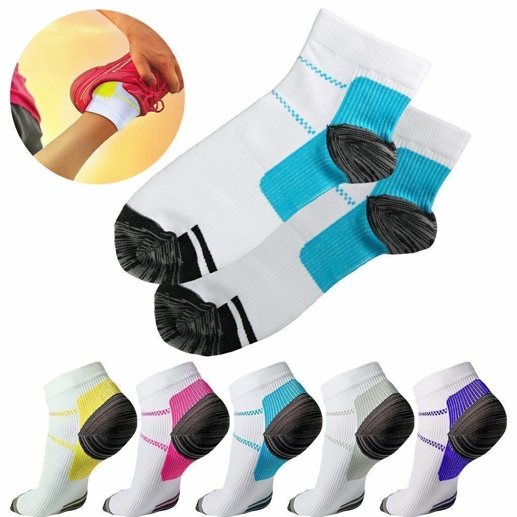 1/3/6 Pairs Compression Socks Plantar Fasciitis Arch Ankle Run Support Men Women