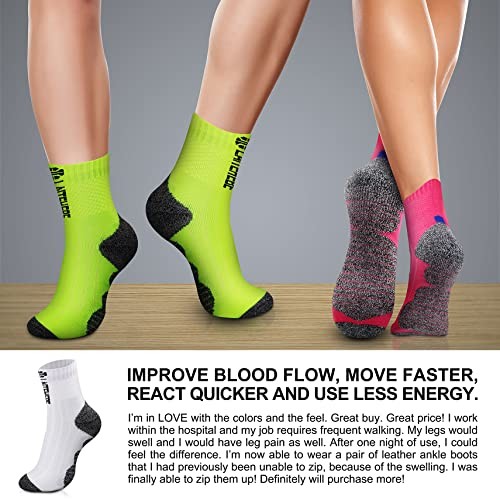 Compression Socks for Women & Men Circulation 15 Small-Medium 12 White/Orange