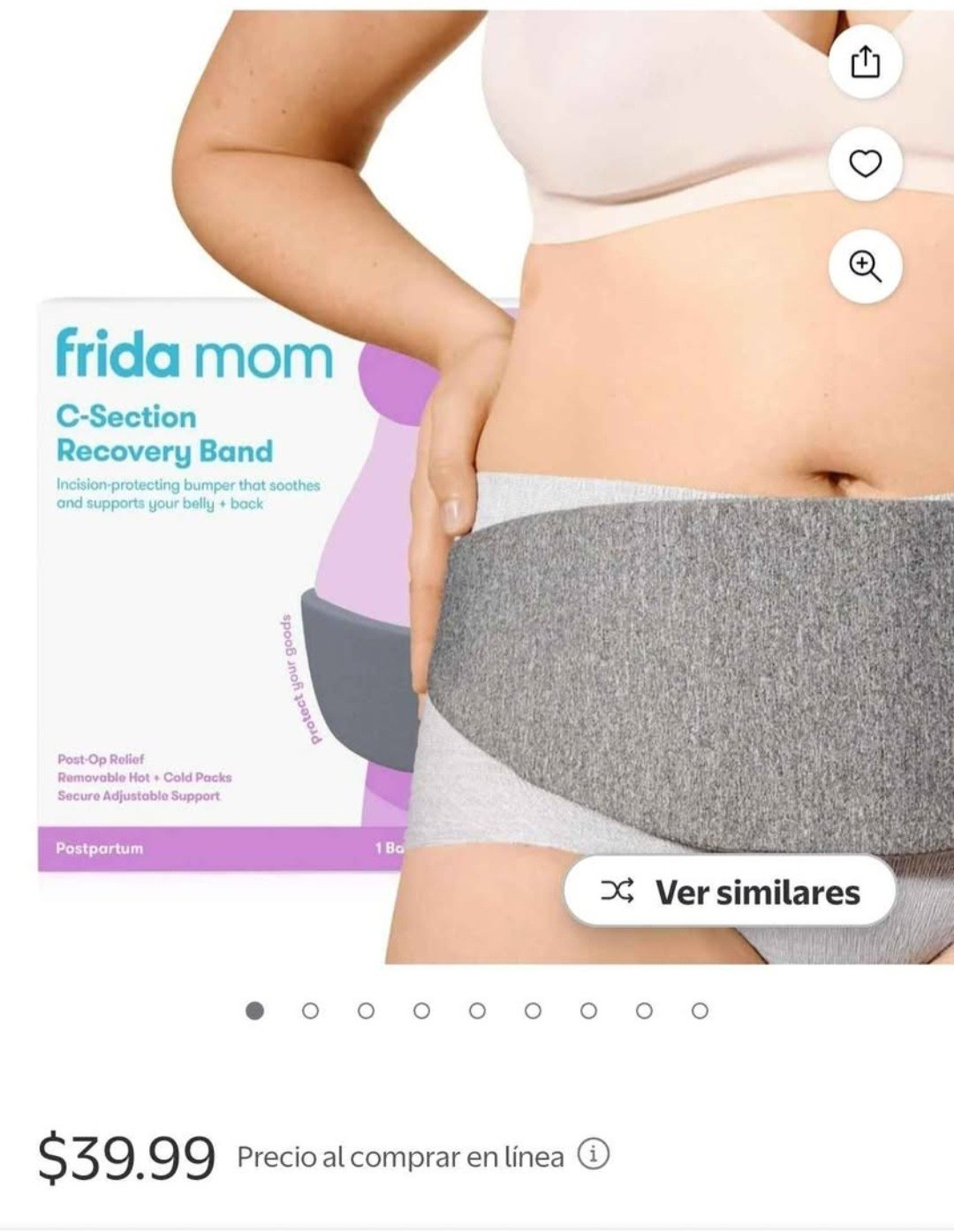 Frida Mom C-Section Recovery Band Postpartum Abdominal Support, One Size, Gray