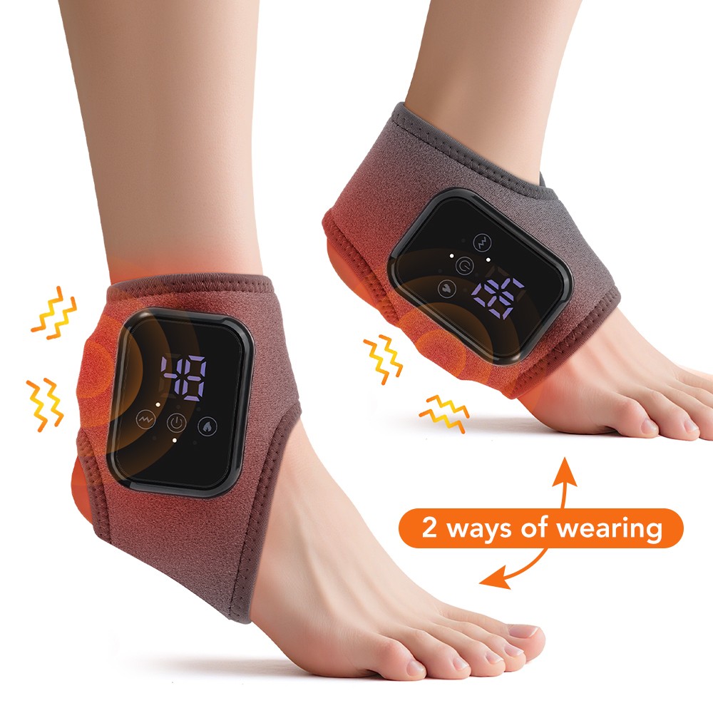Hot Compress Electric Foot Massager Ankle Joint Protection 3Mode Vibration Strap