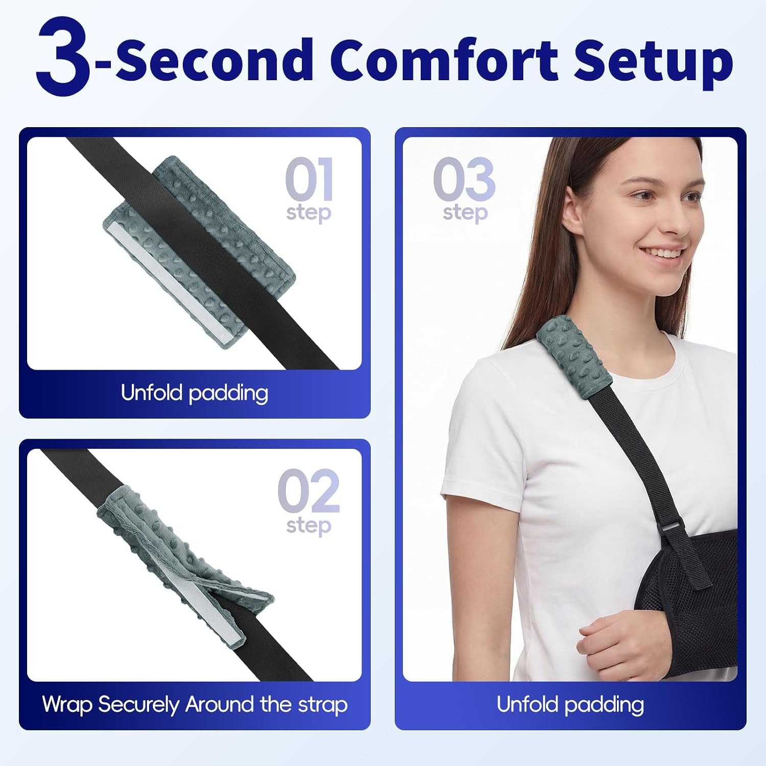 Cushioned Arm Sling Comfort Padding for Neck,Shoulder Strap Pad | Minky Dot,S…