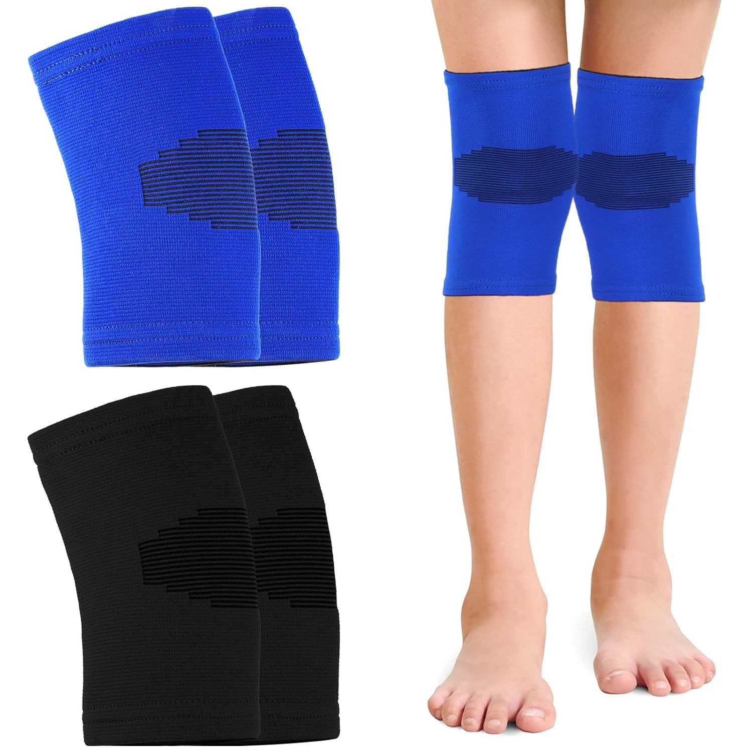 2 Pairs Kids Knee Sleeve Kids Knee Brace Children Support Compression Child S…