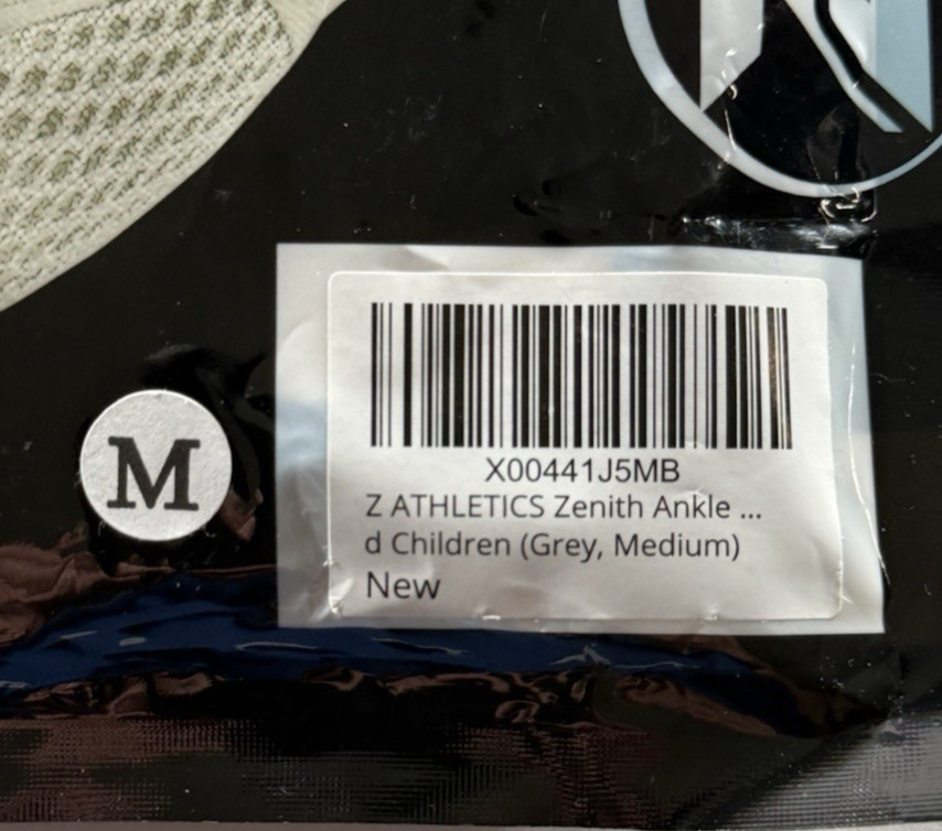 Z ATHLETICS Ankle Brace -Lace Up Adjustable Support Grey/Med