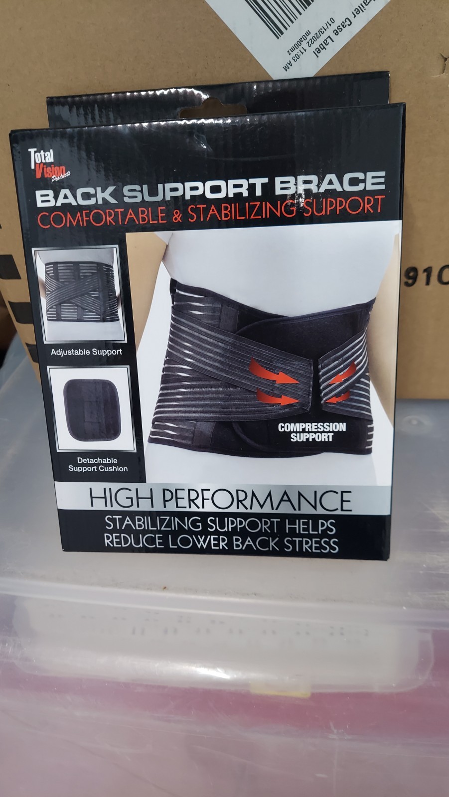 Total Vision Back Support Brace Size M Waist 38-41.5” New