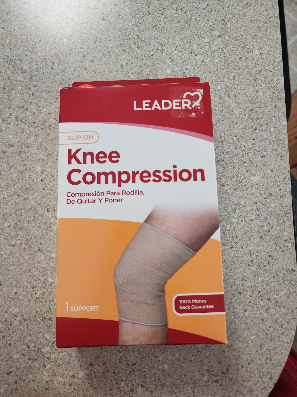 Leader Slip On Knee Compression Support Beige XL Extra Large NEW FREE SHIPPING