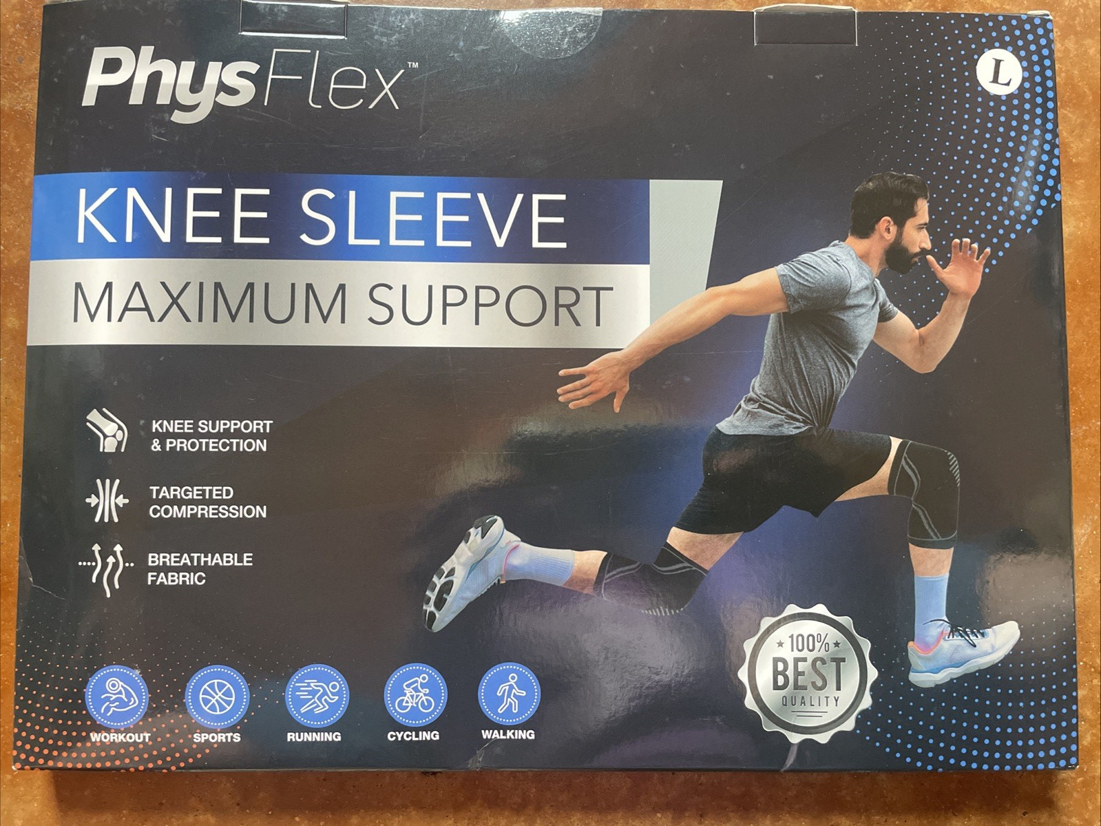 PhysFlex Knee Brace for Pain Relief 2 Pk Knee Compression Sleeves for Men/Women