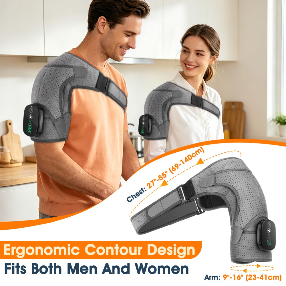 1-4x Heating Shoulder Wrap Vibration Massager Electric Heated Shoulder Support