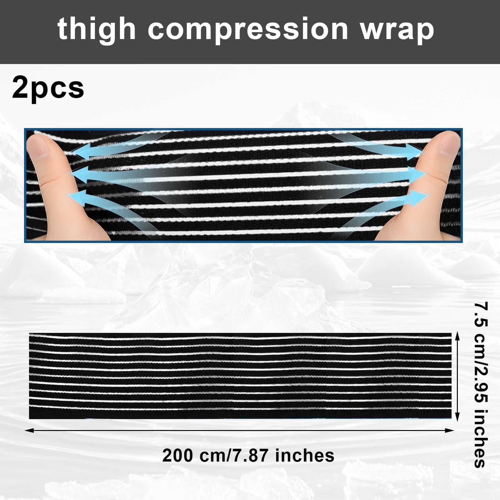 2 Pcs Hamstring Thigh Compression Wraps Adjustable Thigh Compression Support