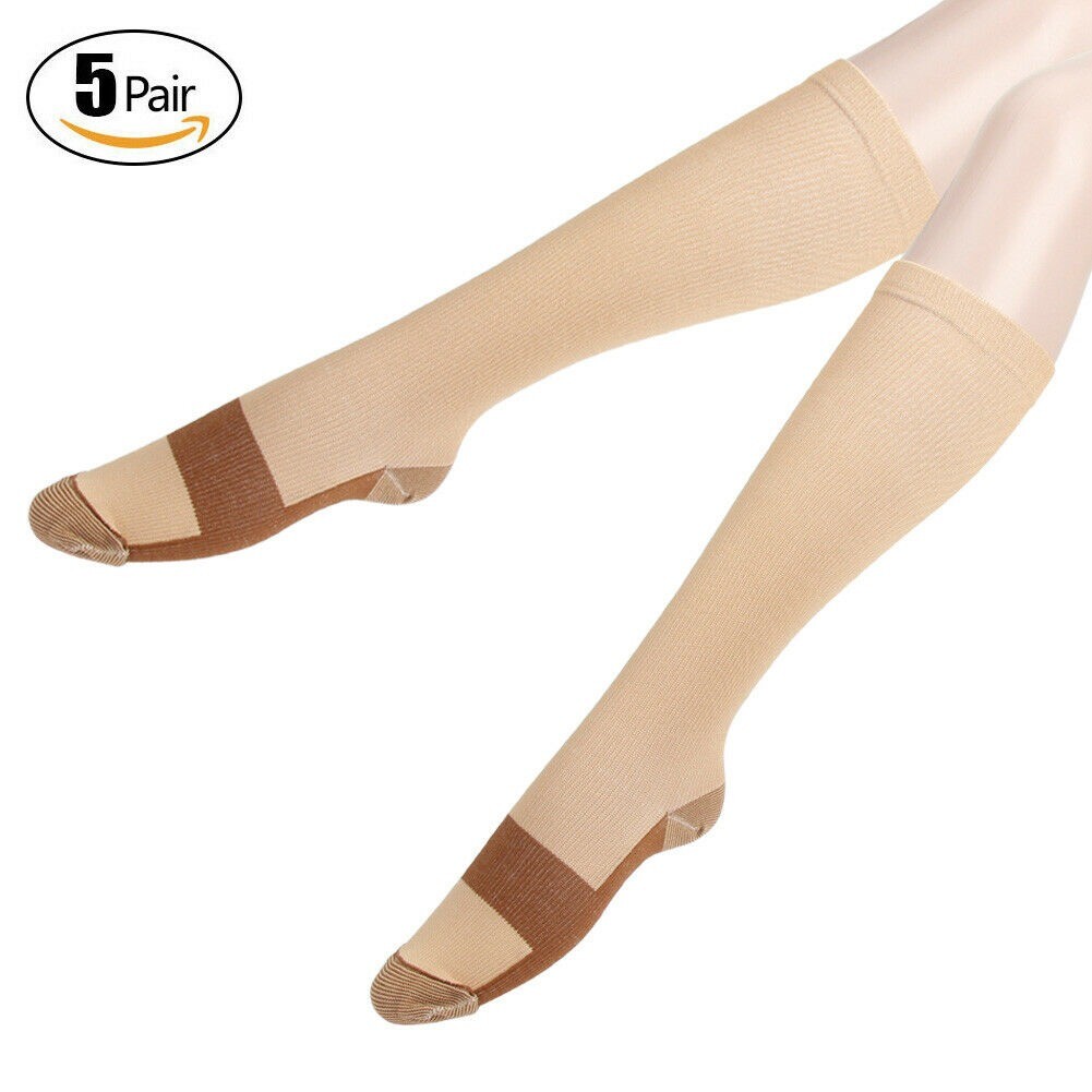 Best Graduated Compression Socks (3 Pairs) Black S-XXL 15-20mmHg Men’s Women’s