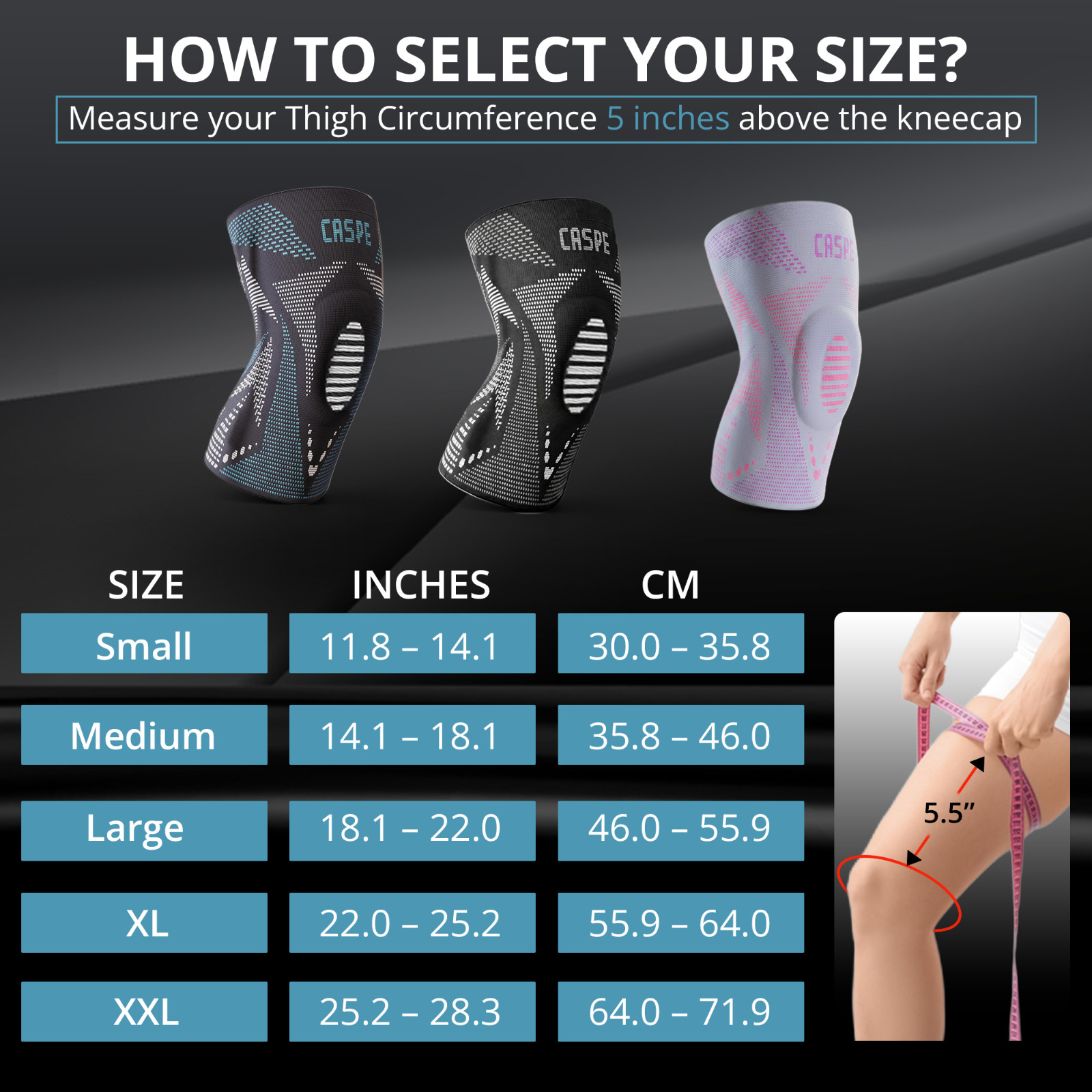 Knee Brace Compression Sleeve Support Joint Pain Arthritis Relief For Sport Gym