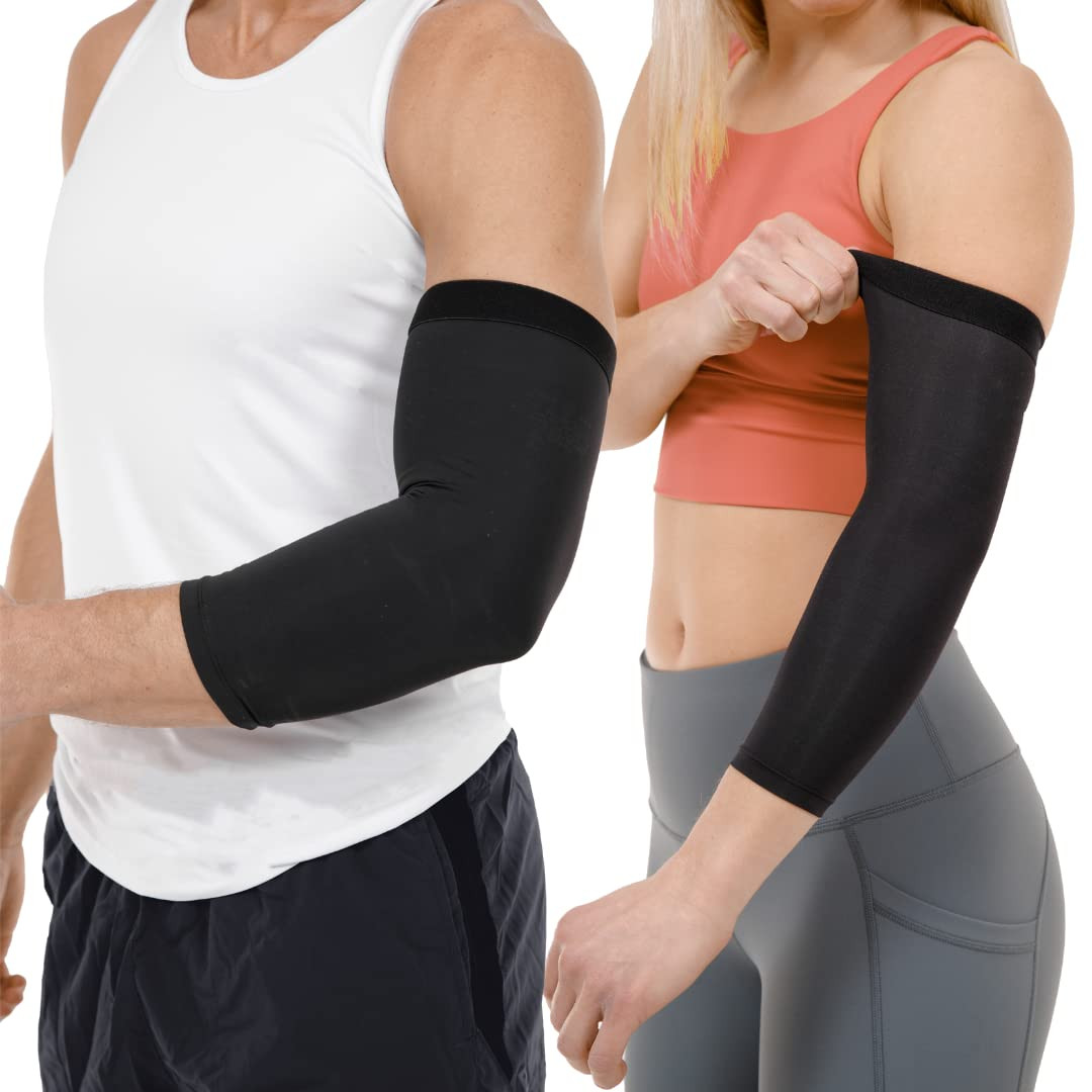 Copper Elbow Compression Sleeve – Men’s and Women’s Medical-Grade Full Arm Su…