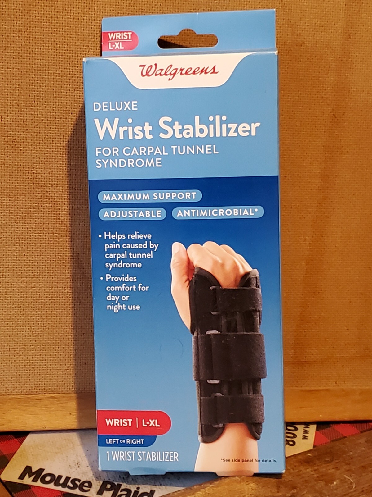 Deluxe Wrist Stabilizer Walgreens Black Left/Right Size L/XL Antimicrobial NEW!