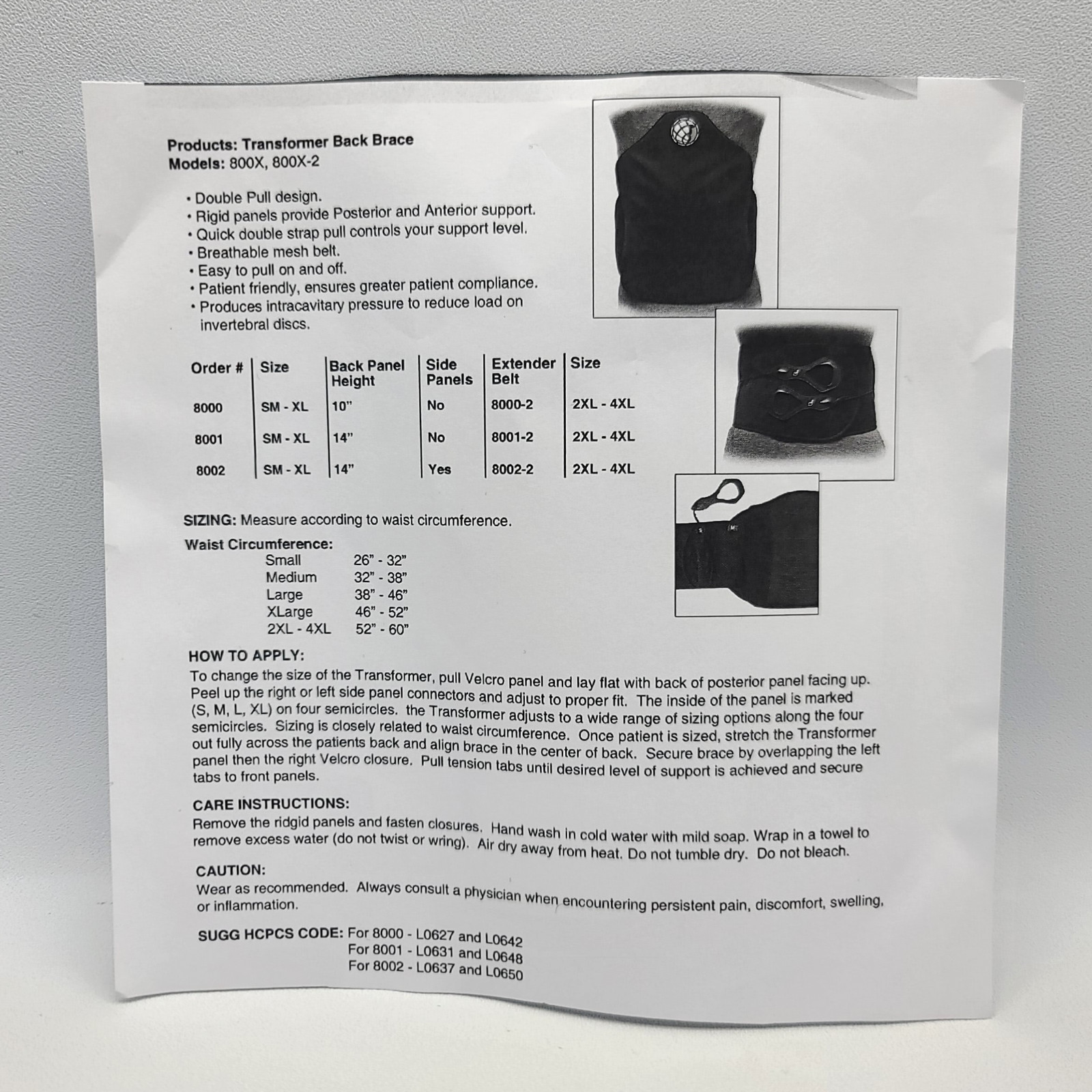 ⭐️ Advanced Ortho Transformer Back Brace Support 8001 – 2XL-4XL