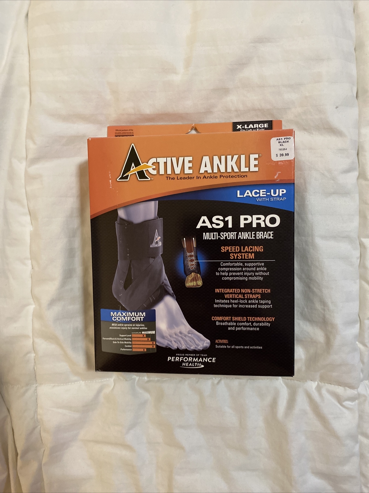 Active Ankle AS1 (X-LARGE) Pro *Lace Up Multi-Sport Ankle Brace*UNISEX*NEW*
